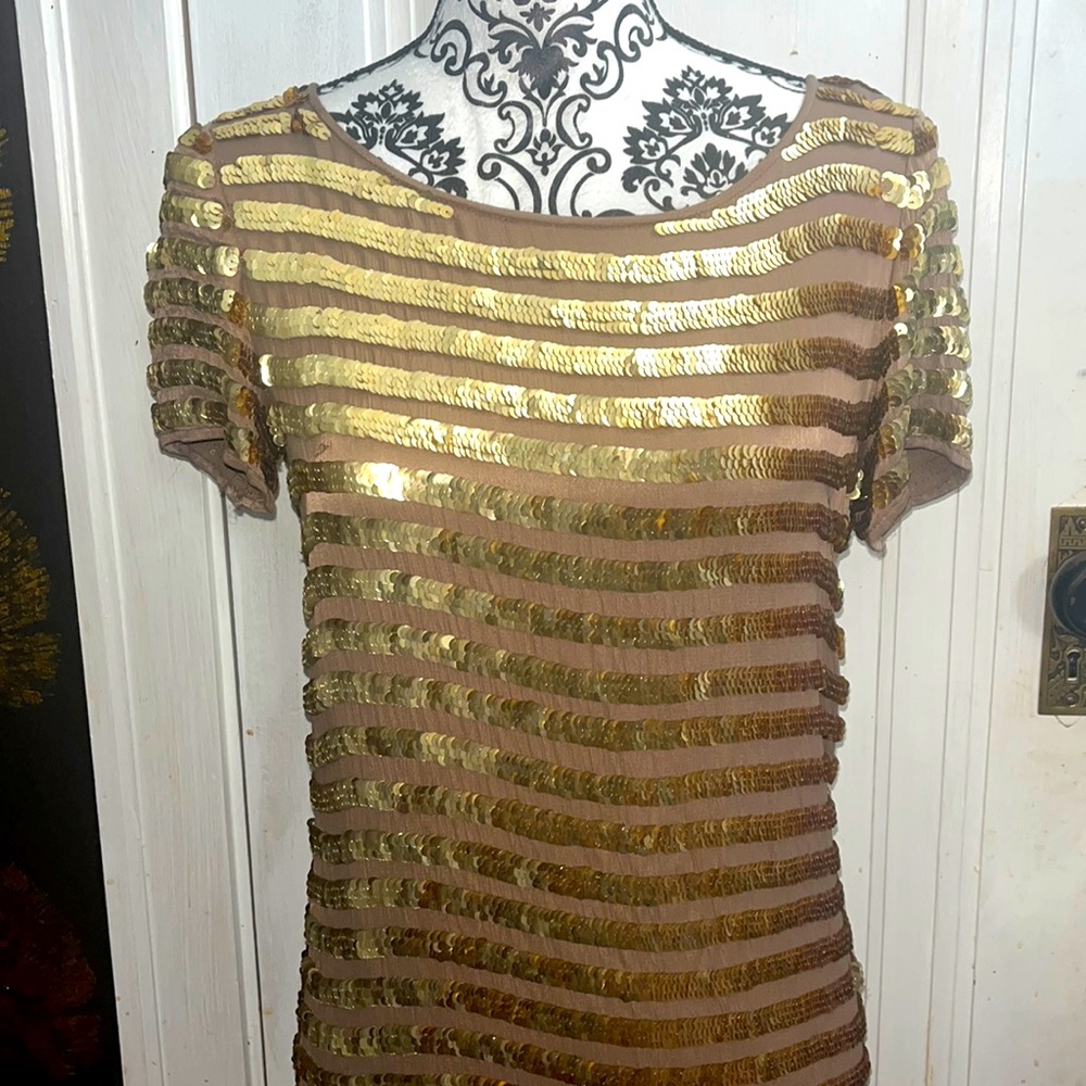 Gold sequins dress by French Connection